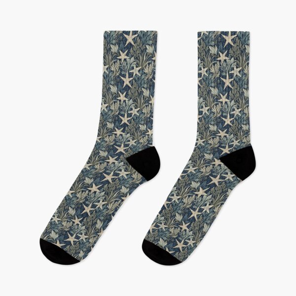 Item preview, Seaweed & Starfish - Navy Blue Coastal Arts & Crafts Design designed and sold by BestVarieties.