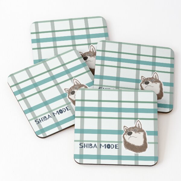 Item preview, Green plaid with sesame Shiba Inu designed and sold by ShibaCruise-On.
