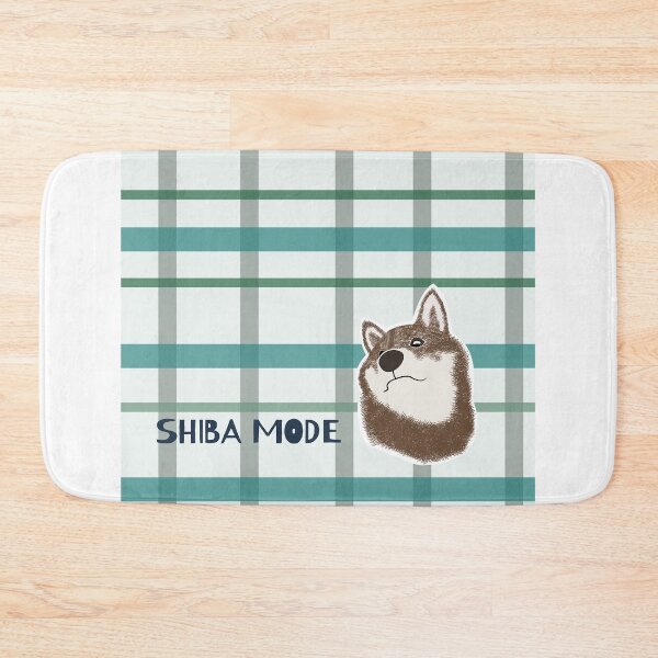 Item preview, Green plaid with sesame Shiba Inu designed and sold by ShibaCruise-On.