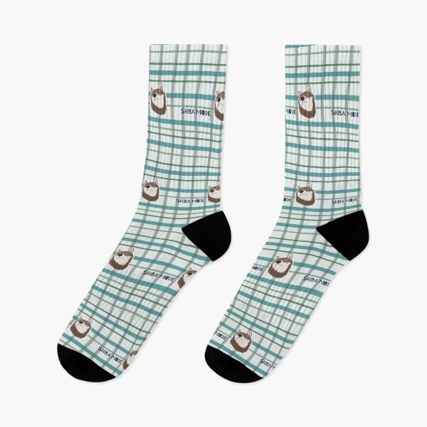 Item preview, Green plaid with sesame Shiba Inu designed and sold by ShibaCruise-On.