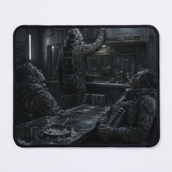 Item preview, Frozen Space Station Crew Listening to the Vents | Dark Sci-Fi Horror Interior Wall Art designed and sold by Element Horizon Studio.