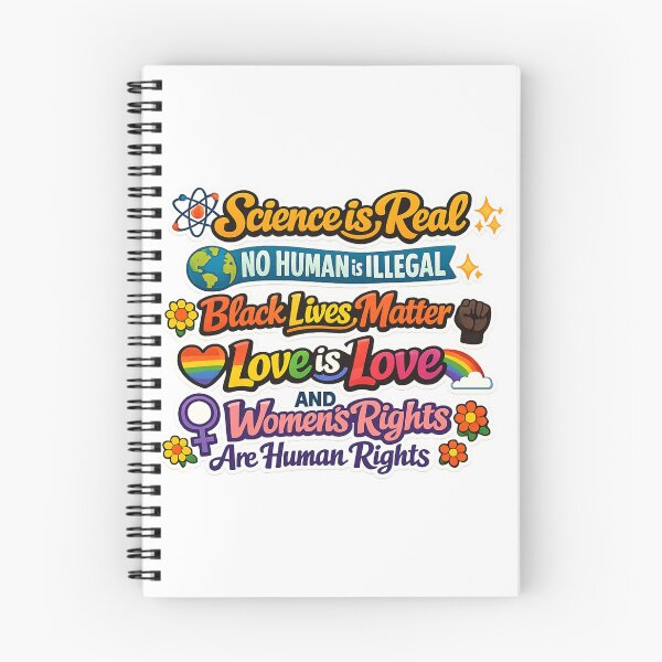 Item preview, Science is real, no human is illegal, black lives matter, love is love, and women's rights are human rights designed and sold by EchoPrint Co..