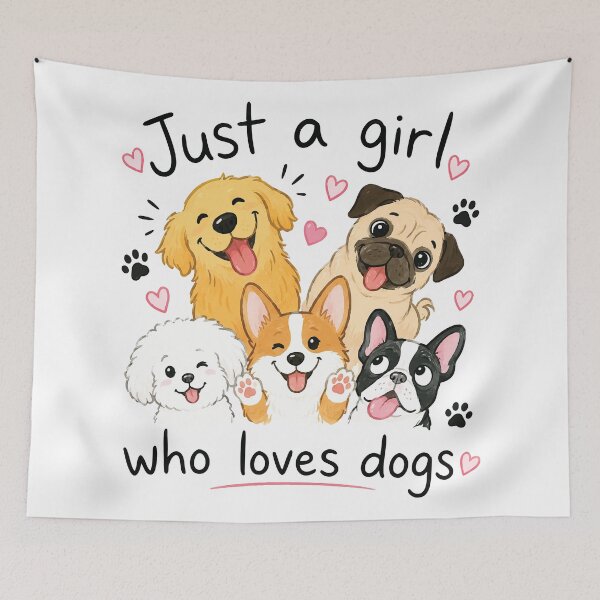 Item preview, Just A Girl Who Loves Dogs, Funny Puppy Dog Lovers designed and sold by GPODdesign.
