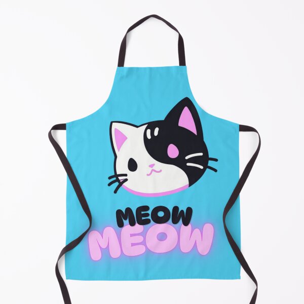 Item preview, Cute Black & White Kawaii Cat “MEOW” Neon Sticker Design designed and sold by IMuDesigner.