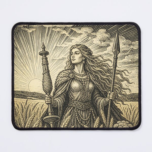 Item preview, Vintage Norse Volva Seeress Woodcut Illustration designed and sold by chihuahuashower.