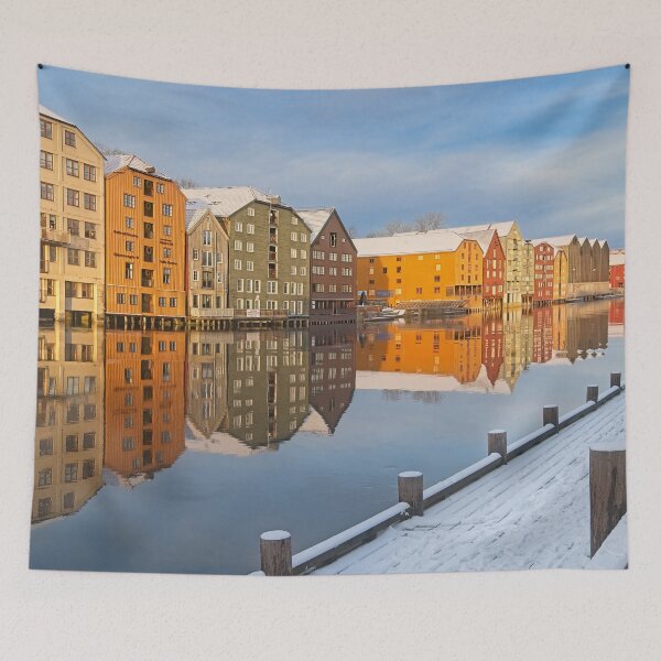 Item preview, Colourful Wooden Buildings Riverside Architecture Trondheim Norway designed and sold by Martyn R Arnold Fine Art Nature & Landscape Photography.