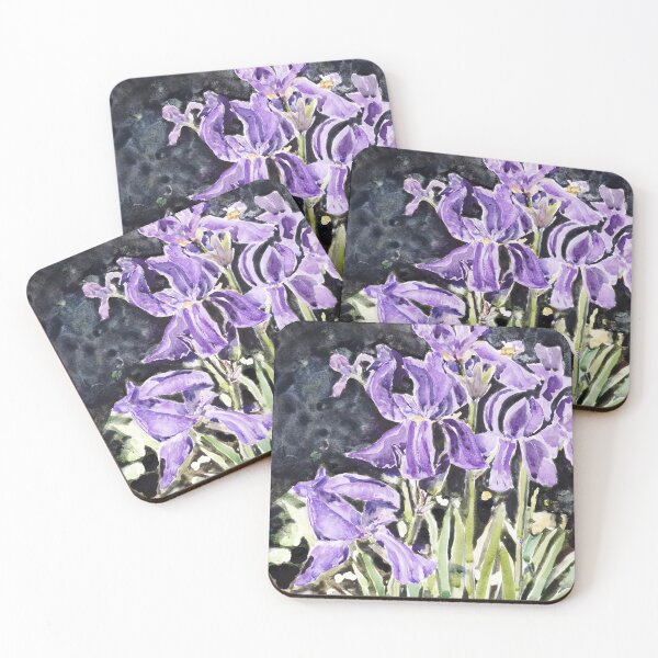 Item preview, purple iris watercolour painting  designed and sold by ColorandColor.