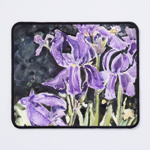 Item preview, purple iris watercolour painting designed and sold by ColorandColor.