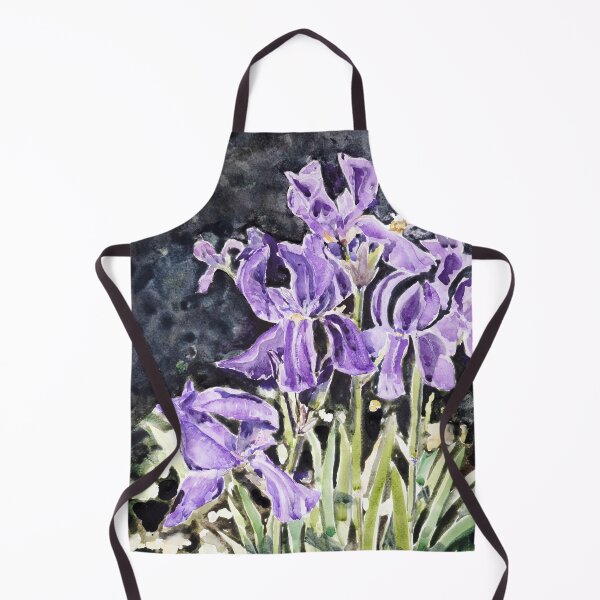 Item preview, purple iris watercolour painting designed and sold by ColorandColor.