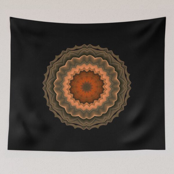 Item preview, Amber and bronze mandala with glowing radial symmetry designed and sold by ScreenPin.