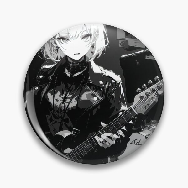 Item preview, Rock and Roll - Anime Manga Aesthetic Black and White Streetwear #575 designed and sold by mika-gallery.