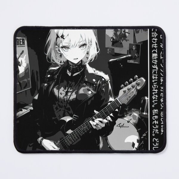 Item preview, Rock and Roll - Anime Manga Aesthetic Black and White Streetwear #575 designed and sold by mika-gallery.