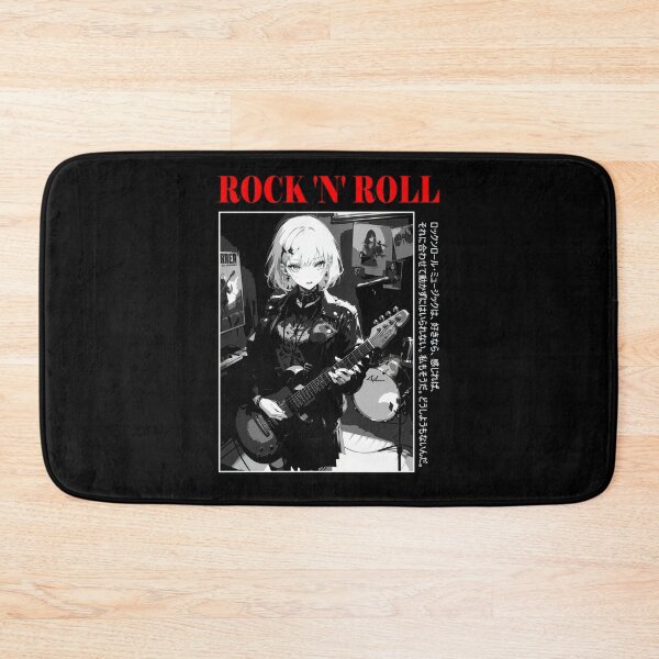 Item preview, Rock and Roll - Anime Manga Aesthetic Black and White Streetwear #575 designed and sold by mika-gallery.