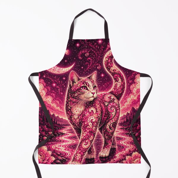 Item preview, Fuchsia Moon Paisley Cat Dreamscape Fantasy designed and sold by Mindworx21.
