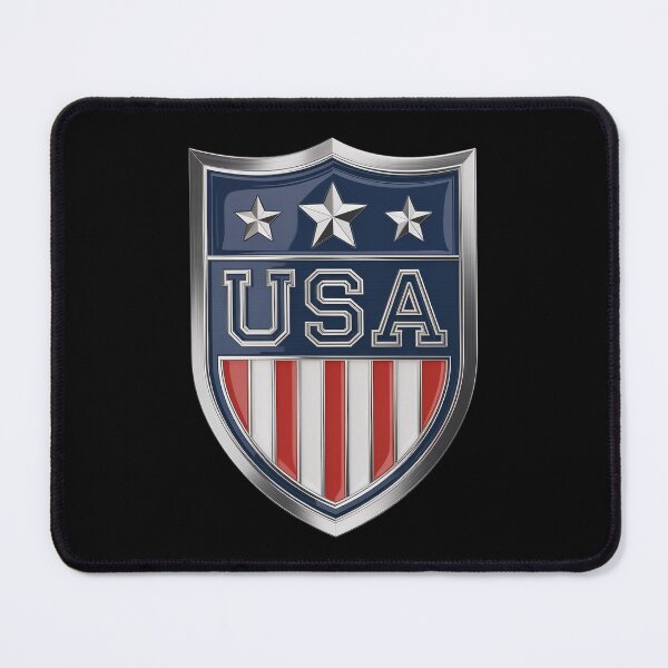 Item preview, USA Chrome Patriotic Shield Emblem designed and sold by OldGloryForge.