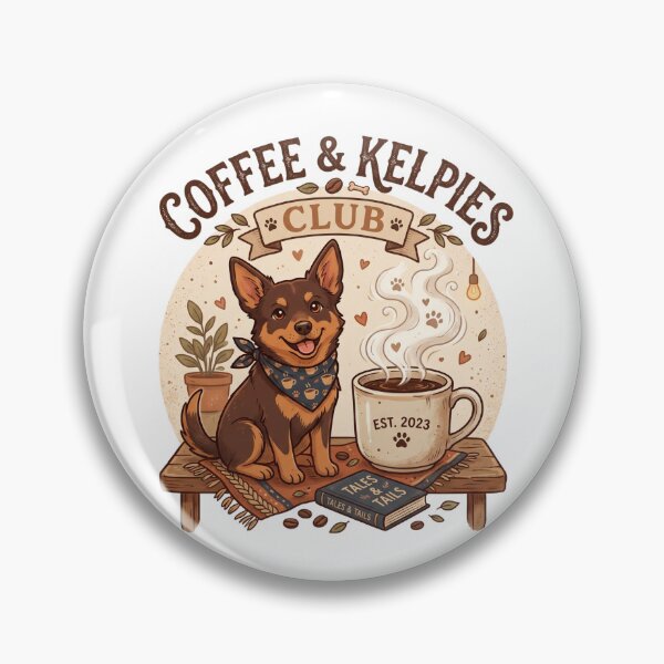 Item preview, Coffee & Kelpies Club Cute Australian Kelpie Coffee Lover Retro Cozy Design designed and sold by Globalcitytees.