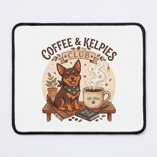 Item preview, Coffee & Kelpies Club Cute Australian Kelpie Coffee Lover Retro Cozy Design designed and sold by Globalcitytees.