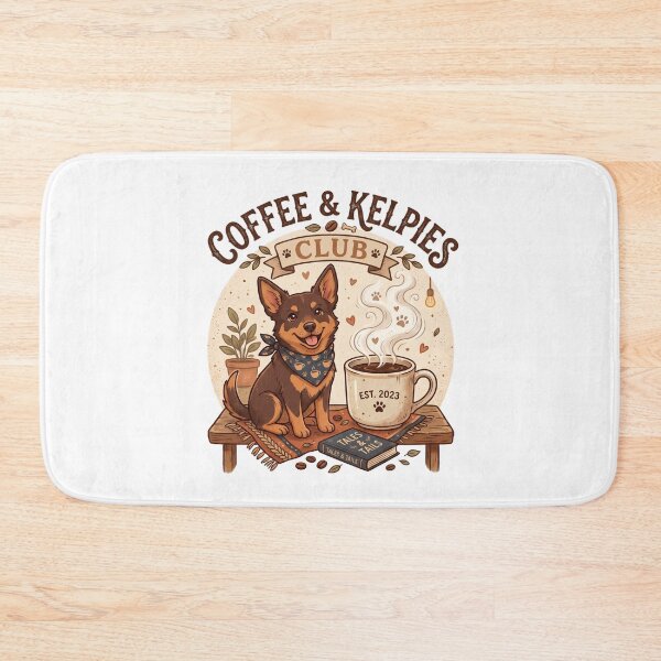 Item preview, Coffee & Kelpies Club Cute Australian Kelpie Coffee Lover Retro Cozy Design designed and sold by Globalcitytees.