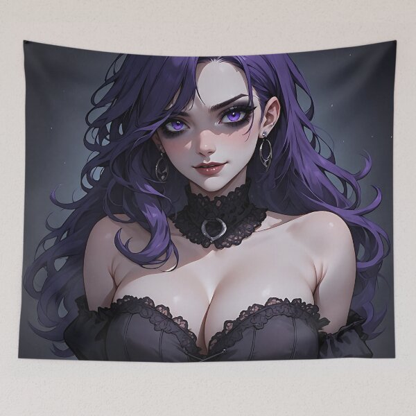 Item preview, Hot Halloween Anime Goth Girl Waifu 108 designed and sold by Your New Fixation.
