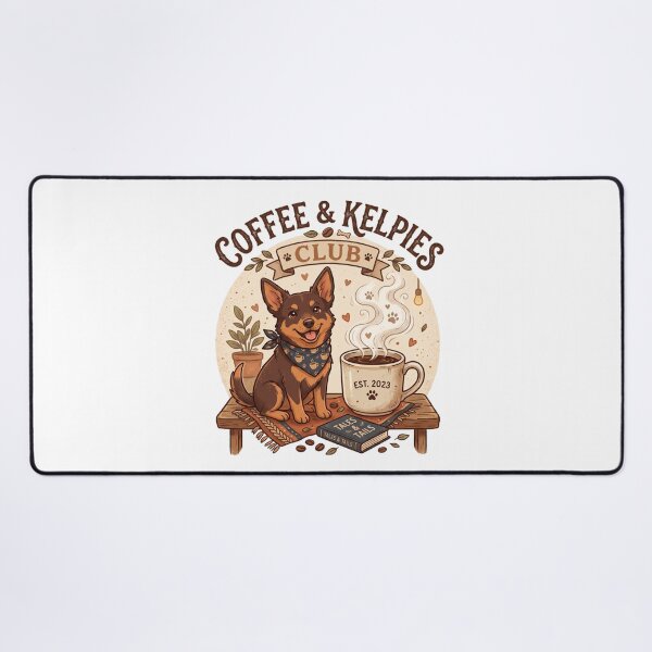 Item preview, Coffee & Kelpies Club Cute Australian Kelpie Coffee Lover Retro Cozy Design designed and sold by Globalcitytees.