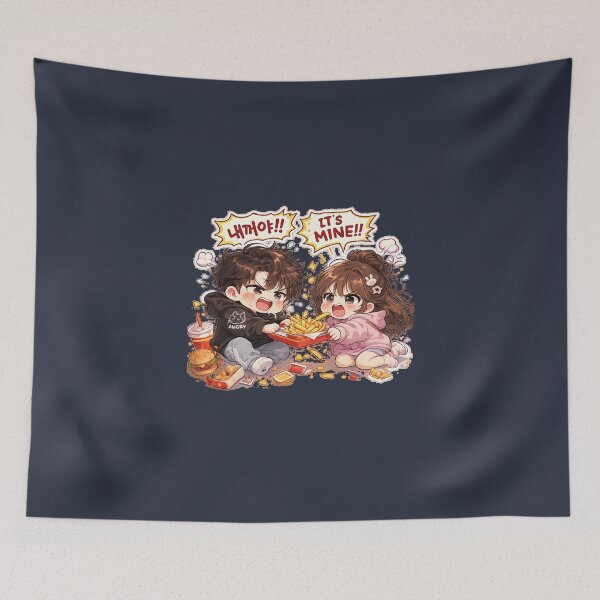 Item preview, Funny Chibi Couple Fighting Over the Last French Fry | Cute Kawaii Food Lover Sticker designed and sold by J&J's Creation.