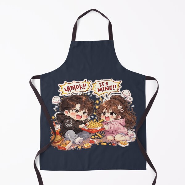Item preview, Funny Chibi Couple Fighting Over the Last French Fry | Cute Kawaii Food Lover Sticker designed and sold by J&J's Creation.