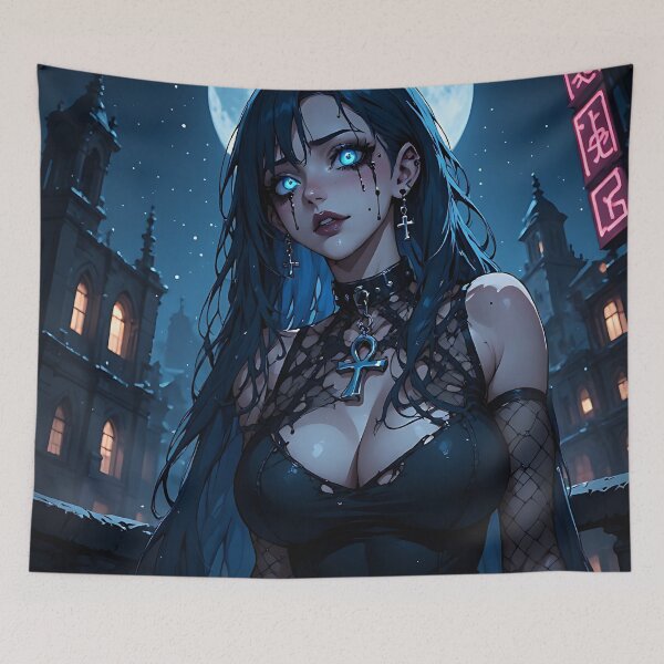 Item preview, Hot Halloween Anime Goth Girl Waifu 115 designed and sold by Your New Fixation.