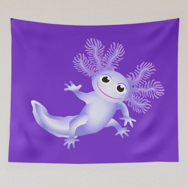 Item preview, Blue Baby Axolotl With Purple Background designed and sold by Adamo-illustration.