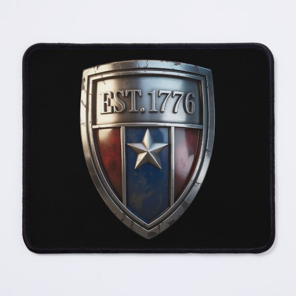 Item preview, EST. 1776 Vintage Steel Shield Patriotic designed and sold by OldGloryForge.