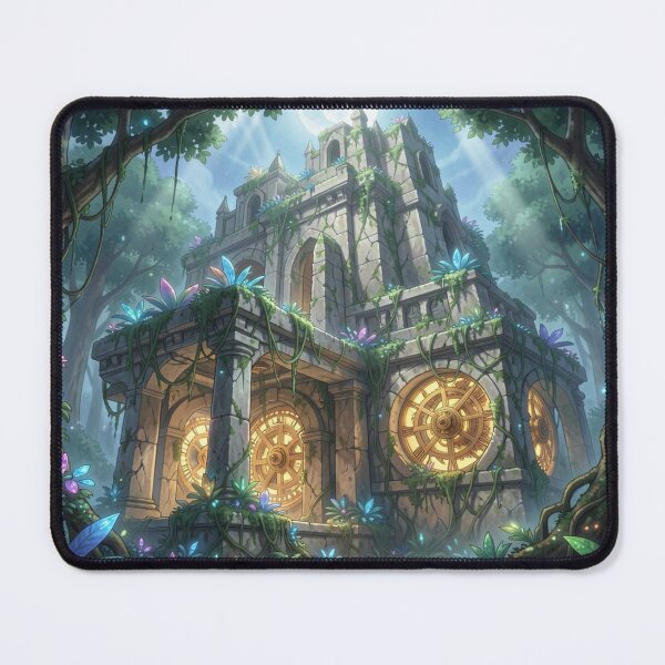 Item preview, Ancient Forest Temple – Mystical stone ruins between gold mechanics and nocturnal magic designed and sold by FotoworldEdel.