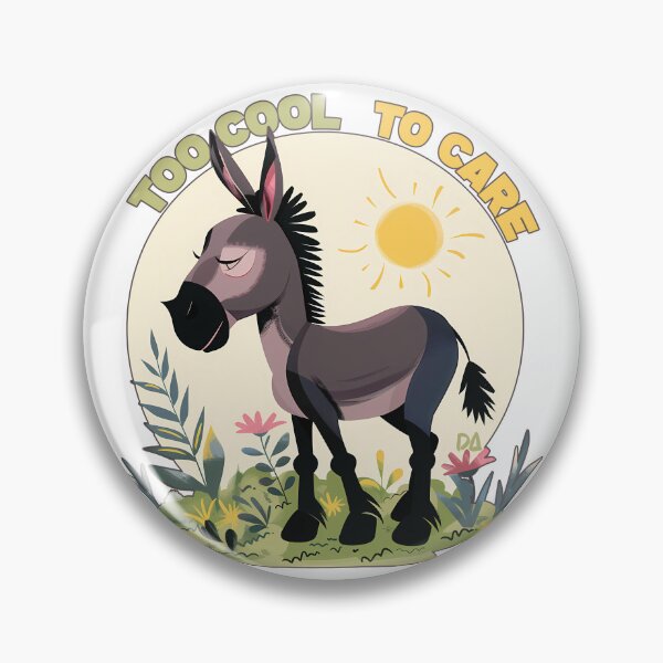 Item preview, Too Cool to Care Cute Nonchalant Donkey Retro Cartoon Graphic designed and sold by DesignArtist.ia.