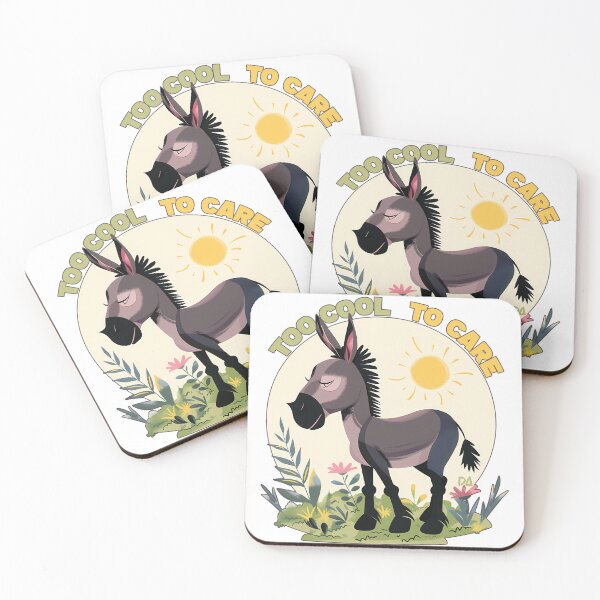 Item preview, Too Cool to Care Cute Nonchalant Donkey Retro Cartoon Graphic designed and sold by DesignArtist.ia.
