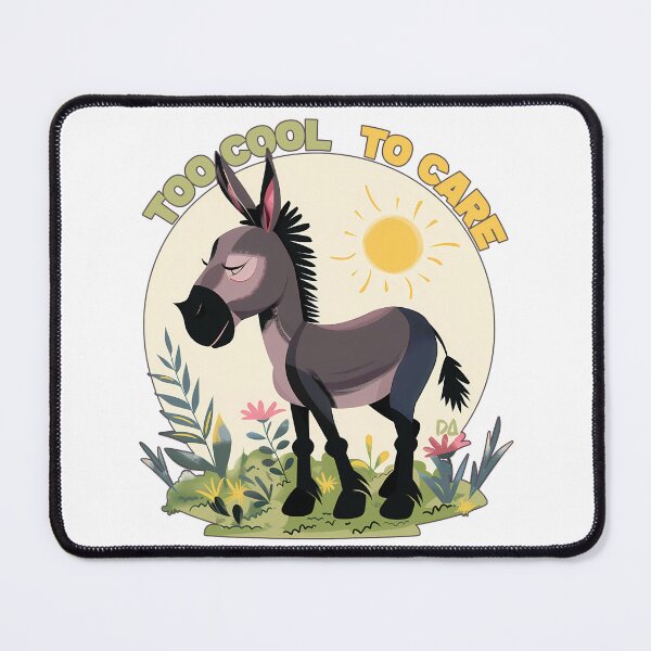 Item preview, Too Cool to Care Cute Nonchalant Donkey Retro Cartoon Graphic designed and sold by DesignArtist.ia.