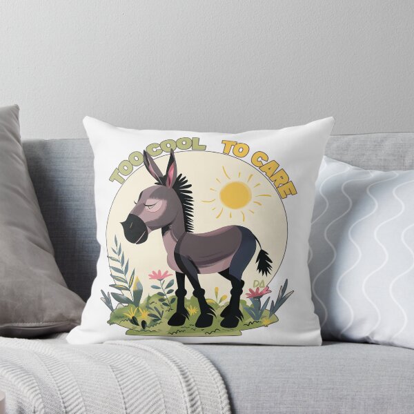 Item preview, Too Cool to Care Cute Nonchalant Donkey Retro Cartoon Graphic designed and sold by DesignArtist.ia.