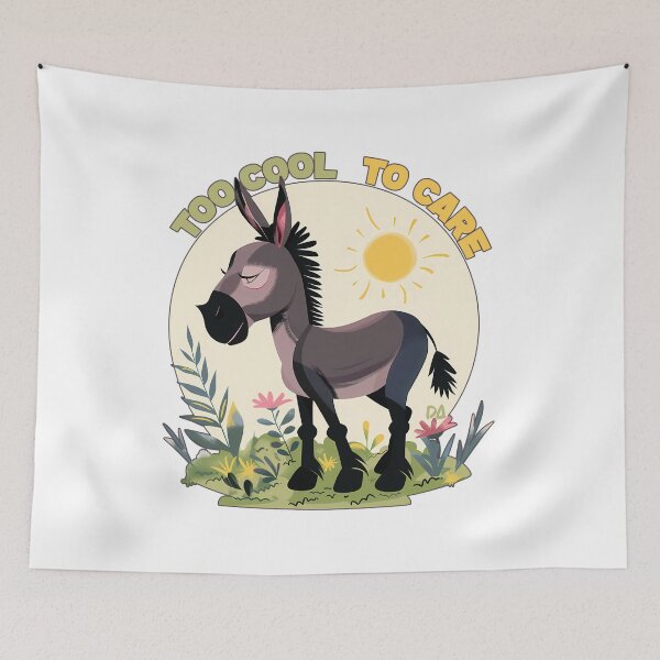 Item preview, Too Cool to Care Cute Nonchalant Donkey Retro Cartoon Graphic designed and sold by DesignArtist.ia.