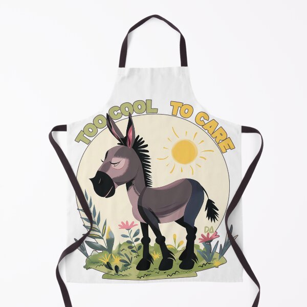 Item preview, Too Cool to Care Cute Nonchalant Donkey Retro Cartoon Graphic designed and sold by DesignArtist.ia.