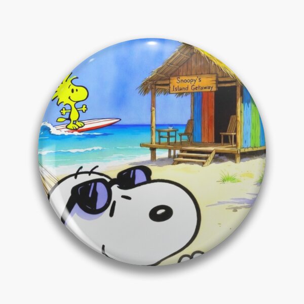 Item preview, Snoopy Hawaiian Beach Hammock Summer Vacation Art designed and sold by ExploreAura Studio.