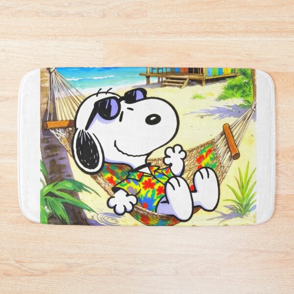 Item preview, Snoopy Hawaiian Beach Hammock Summer Vacation Art designed and sold by ExploreAura Studio.