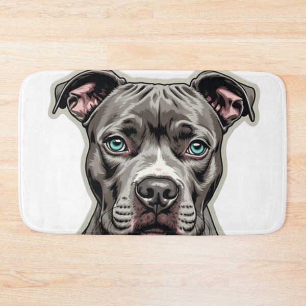 Item preview, Cute Cartoon Pitbull Dog Portrait | Blue-Eyed Pittie Art designed and sold by Resolution Retro.