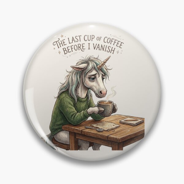 Item preview, ​The Last Cup of Coffee Before I Vanish - Vintage Storybook Unicorn designed and sold by Rahaf-shop9.