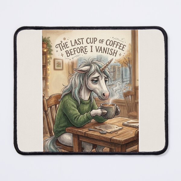 Item preview, The Last Cup of Coffee Before I Vanish - Vintage Storybook Unicorn designed and sold by Rahaf-shop9.
