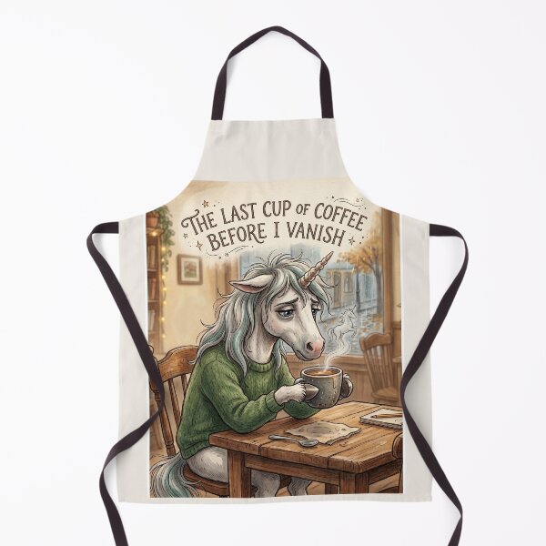 Item preview, The Last Cup of Coffee Before I Vanish - Vintage Storybook Unicorn designed and sold by Rahaf-shop9.