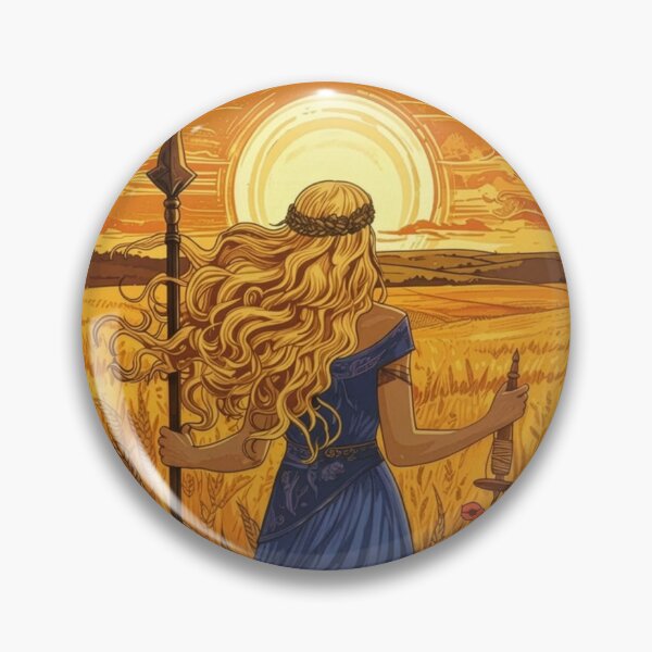 Item preview, Sunlit Norse Volva Golden Harvest Illustration designed and sold by chihuahuashower.