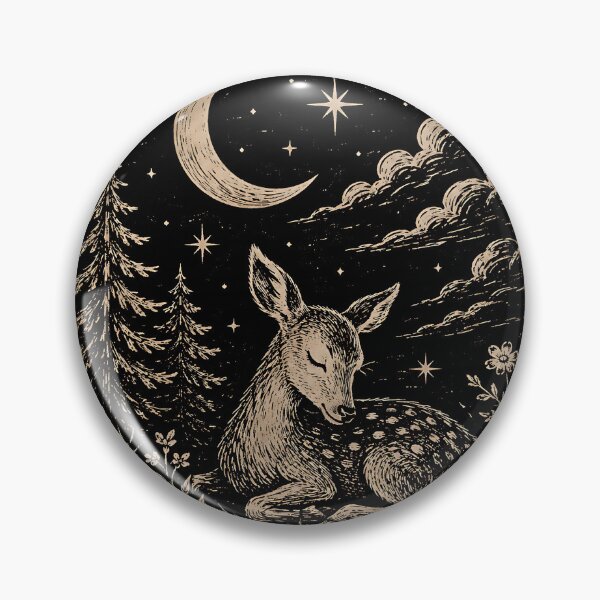Item preview, Vintage Celestial Sleeping Deer & Crescent Moon  designed and sold by Jaideep Walia.