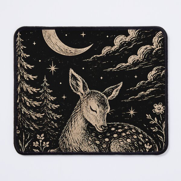 Item preview, Vintage Celestial Sleeping Deer & Crescent Moon designed and sold by Jaideep Walia.