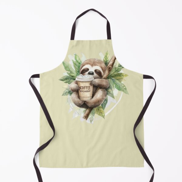Item preview, Sleepy Sloth Coffee Addict Watercolor Jungle Vibes designed and sold by MegaNovaArt.