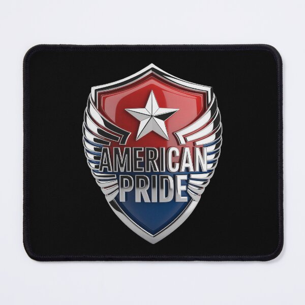 Item preview, American Pride Chrome Winged Shield Patriotic designed and sold by OldGloryForge.