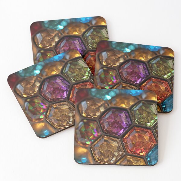 Item preview, Glowing Hexagonal Gemstones Vibrant Colors designed and sold by Visual Foundry.