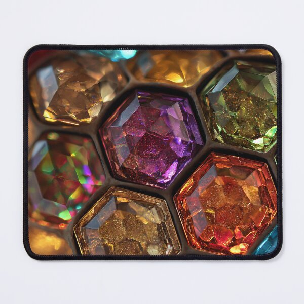 Item preview, Glowing Hexagonal Gemstones Vibrant Colors designed and sold by Visual Foundry.