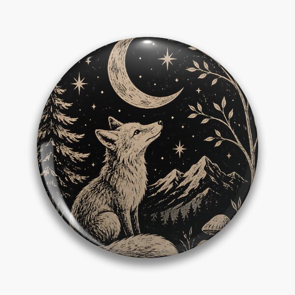 Item preview, Vintage Celestial Fox & Moon Mountain  designed and sold by Jaideep Walia.
